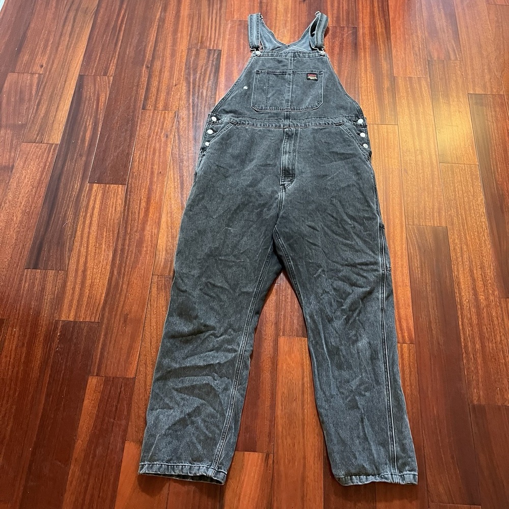 Levis Denim Bib Overalls Adult XL Extra Large 48x30 Workwear Gray 79107-0006
